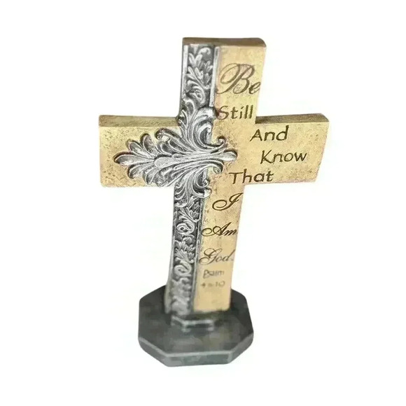 Free Standing Cross Psalm 46:10 Be Still And Know That I Am God Bible Religion - Picture 15 of 16